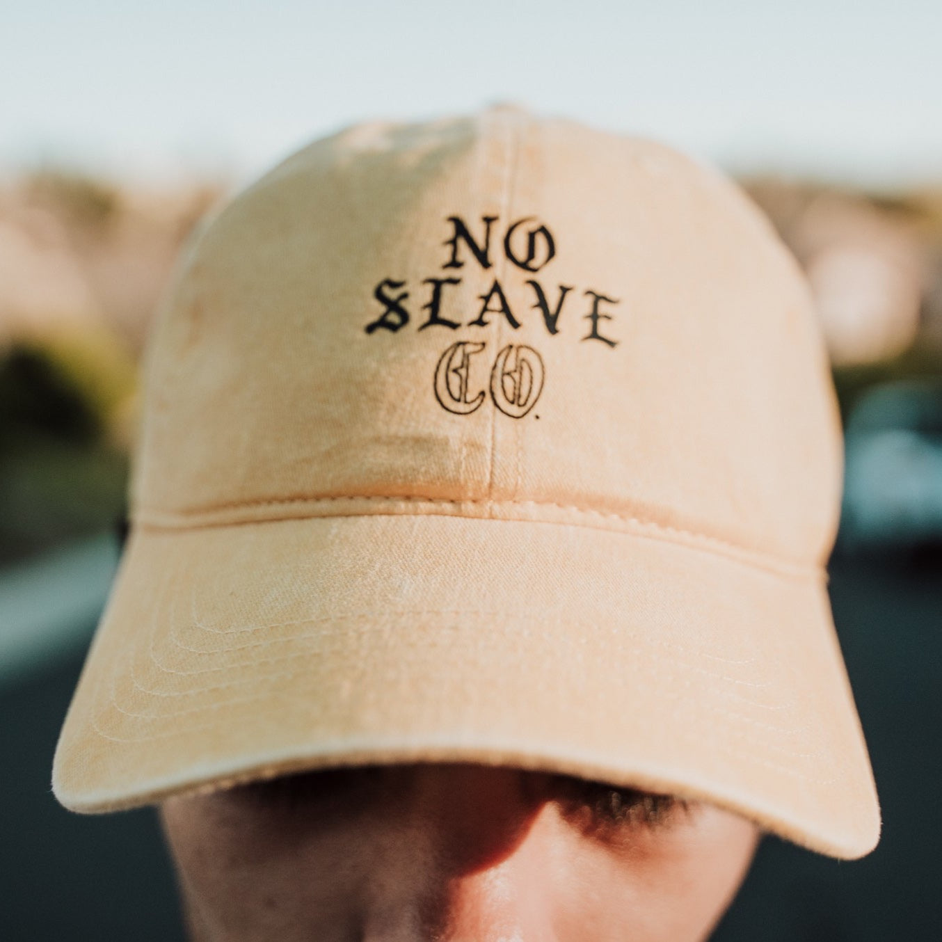 No Slave Co. Dad Hat - Distressed Yellow
